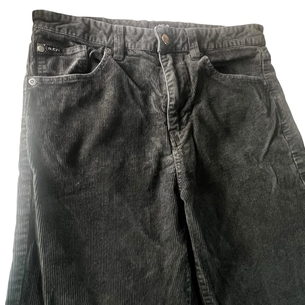 RVCA Corduroy Boys Dagger Fit Charcoal Pants. Size: 29 approx 16